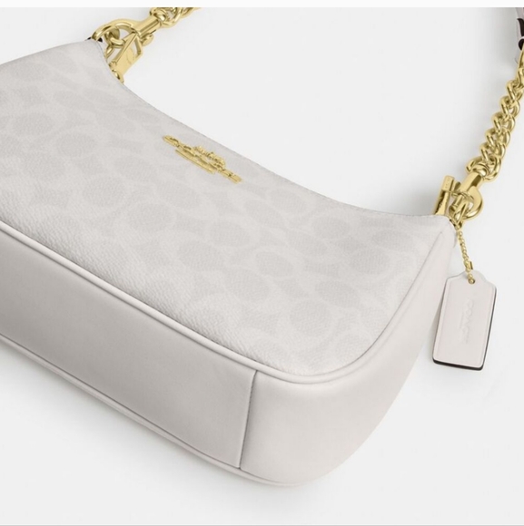 NWT! 🧧 🎁 Style#CV933, Coach Teri Shoulder Bag in White/Gold/Chalk - Picture 4 of 15